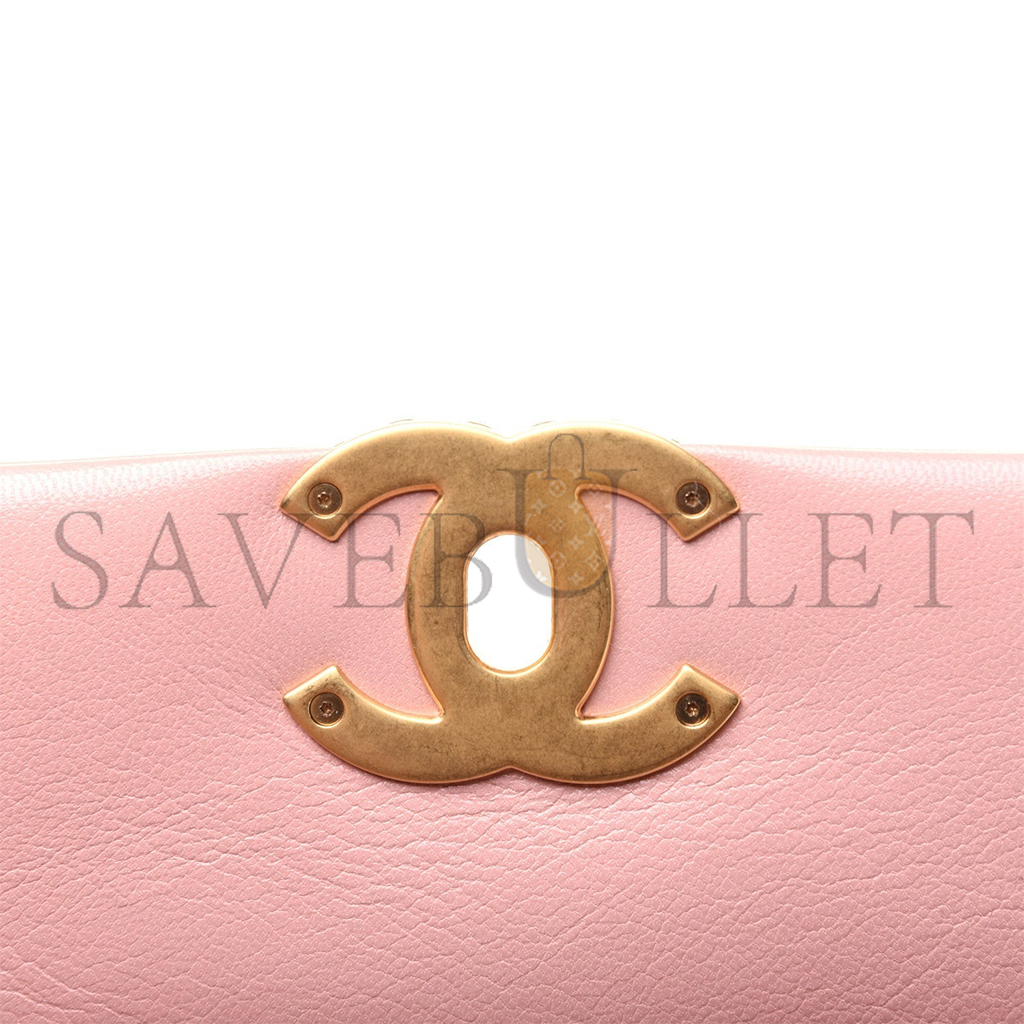 CHANEL QUILTED MEDIUM 19 FLAP LIGHT PINK (26*16*9cm)